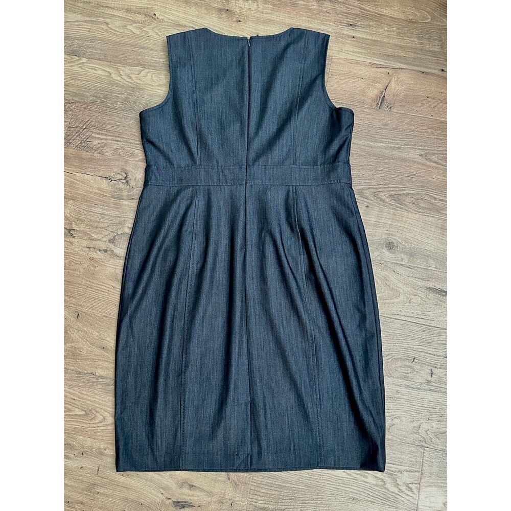 NWT Chaps Womens Size 16 Sheath Dress Dark Wash Utility Pockets Sleeveless - Picture 2 of 9